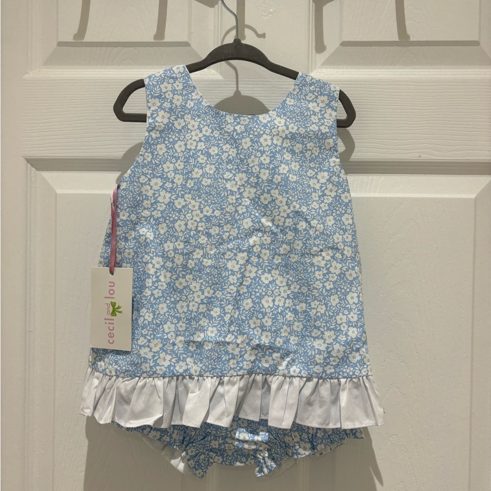 Cecil and Lou blue & white bloomer set NWT size 3T